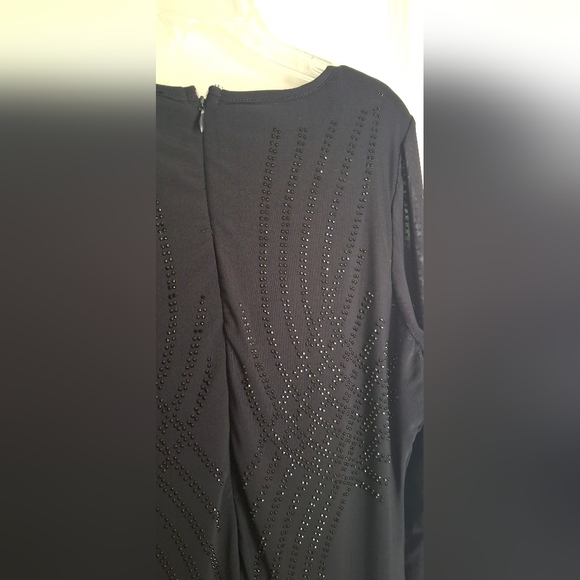 Blashe Black Party Bodycon Dress with Patterned Rhinestone L GOTH GLAM ELEGANT - Picture 10 of 11